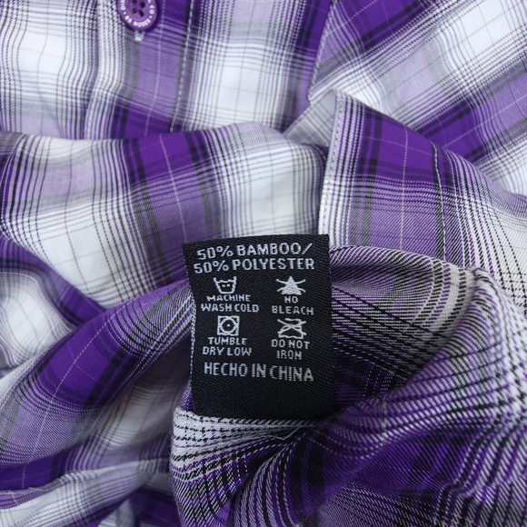 DIXXON Flannel Co 65 Roses Men’s Purple Short Sleeve Button-Up Size 4X - Picture 6 of 6